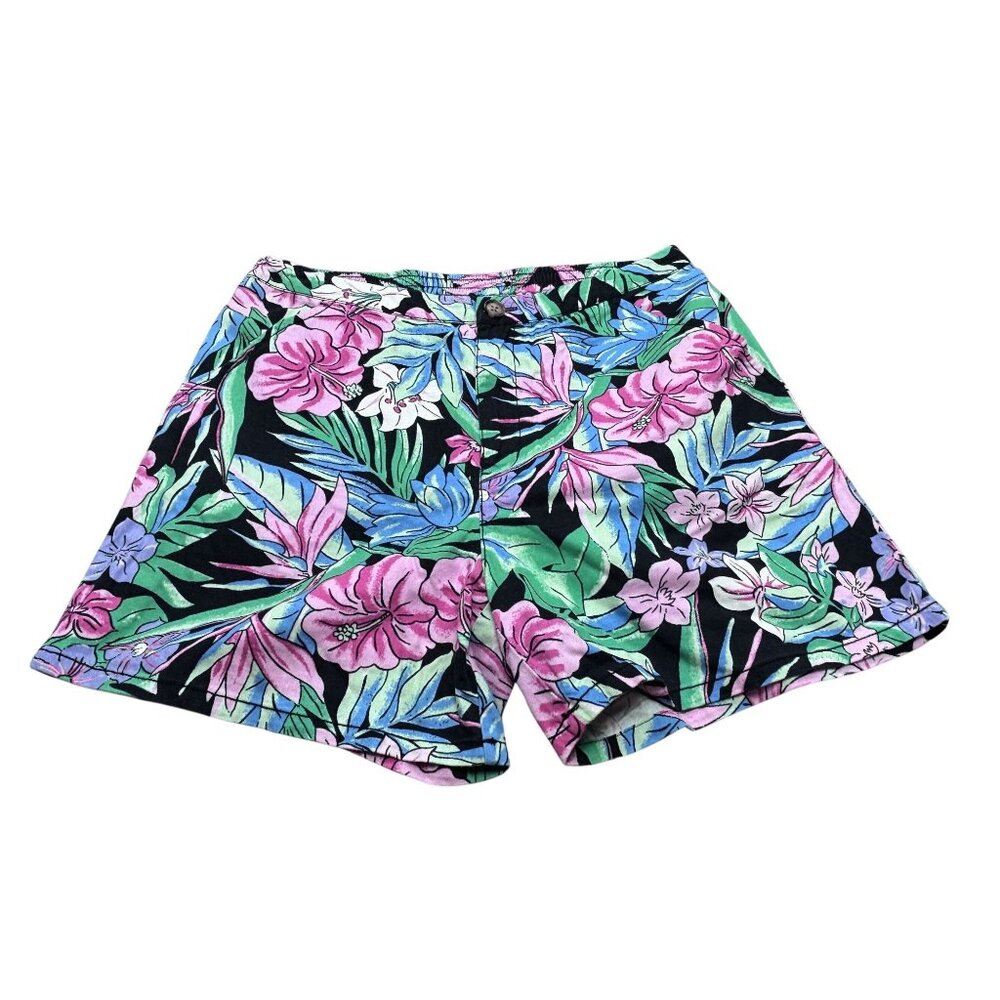 Womens Hawaiian Floral Shorts One Size